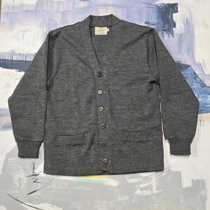 Dehen Knitting 1920 Classic Cardigan Charcoal Size L Portland Made In USA